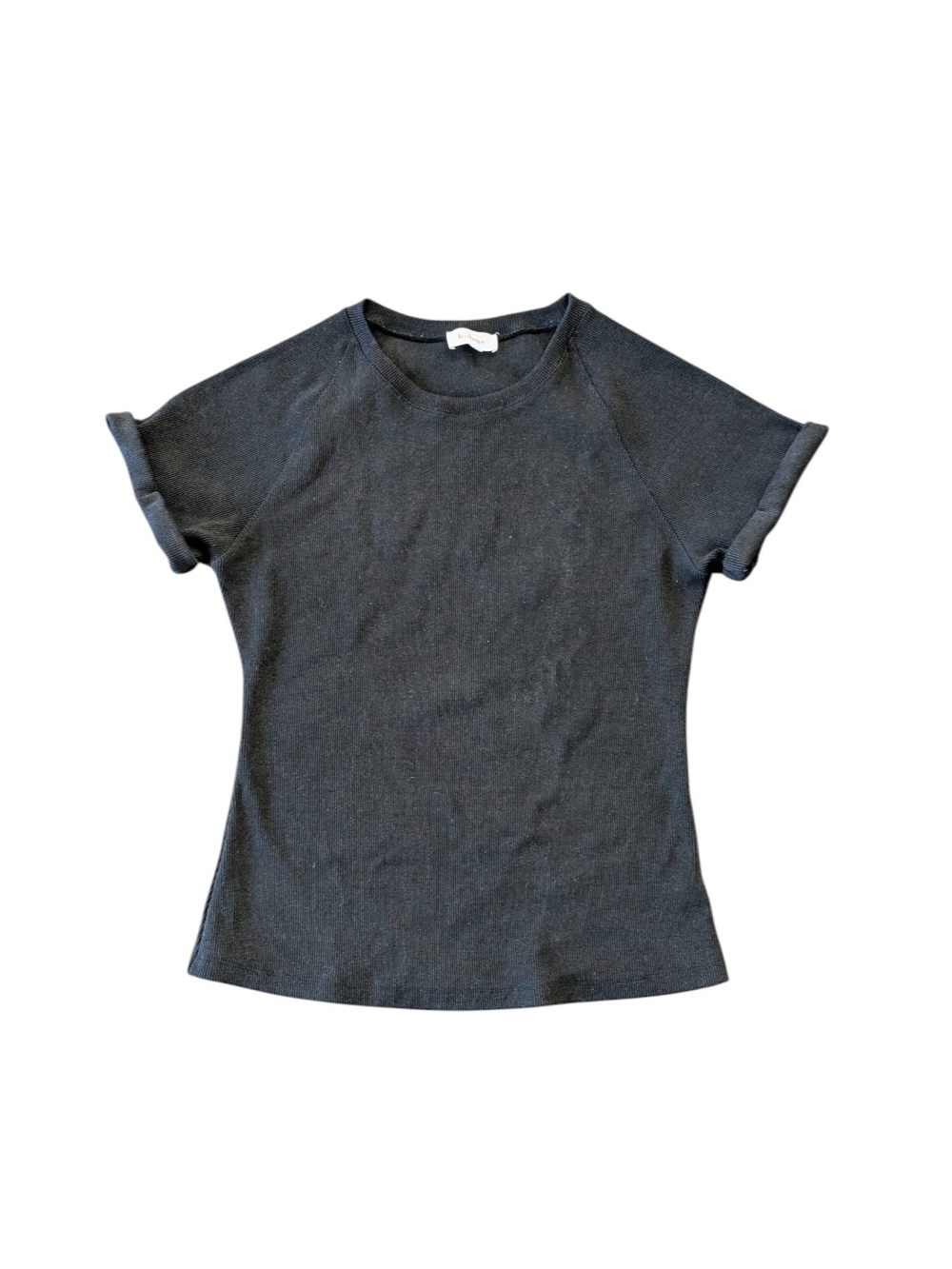 Classic Black Fitted Ribbed Short Sleeve Women’s Tee